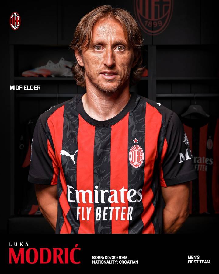 官方公告! 39岁的莫德里克(Modric)穿着14号球衣加入AC Milan 成为自由球员